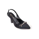 Papuçcity Sprs 02833 8,5 cm Topuklu Kadın Arkası Açık Stiletto Ayakkabı - Siyah