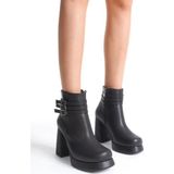 Papuçcity Sprs 02982 Kadın 9,5 Cm Platform Topuklu Bot