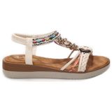 Papuçcity Sprs 03360 Kadın Günlük Sandalet - Krem