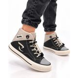 papucumun dünyası Çocuk Erkek/kız Yüksek Bilekli Bağcıklı Spor Ayakkabı Sneaker - 0 - Siyah