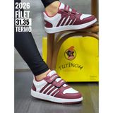 papucumun dünyası Tutinom Unisex Çocuk Spor Ayakkabı Kız ve Erkek - Bordo - Beyaz
