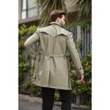 papucumun dünyası Uzun Beli Kemerli Apoletli Deri Trençkot & Pardesü - 2XL - Açık Mint Yeşili