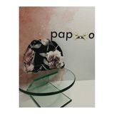 Papyonbaby0 Çiçek Desenli Bebek Bere - Siyah - Organik & El Yapımı