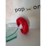 Papyonbaby0 Saten Örgü Taç - Kırmızı - Organik & El Yapımı