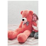 Papyonlu 180-190 Cm Dev BOY Sevimli Peluş Koca Ayı - Sevgiliye Eşe - Arkadaşa Özel Hediye Nar Çiçeği