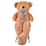 Papyonlu Dev Pelüş Ayıcık,Yumuşak ve Sevimli Büyük Boy Oyuncak Ayı,Sarılmalık Ayı,Sevgiliye Hediye Ayıcık, (130cmKahve)
