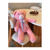 Papyonlu Pembe Dev Büyük Peluş Ayıcık 80Cm Sevgililer Günü Özel Ayıcık, Hediyelik Ayı