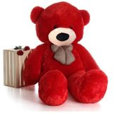 Papyonlu Sevimli Peluş Şaşkın Ayı 80 Cm - Sevgiliye Özel Hediye 001 kirmizi