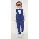 Papyonlu Yelekli Takım Elbise 3104 - Saks - 5 Yaş - Regular Fit