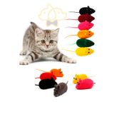 PapyonPet 10 Adet Ses Çıkaran Renkli Öten Fare Kedi Oyuncak Seti Dayanıklı ve Eğlenceli Kedi Oyuncağı