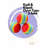 PapyonPet 3 Adet Sünger Kedi Köpek Çiğneme Oyun Topu 4,2 Cm Diş Çıkarma Interaktif Oyuncak
