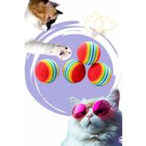 PapyonPet 4 adet Sünger Kedi Köpek Çiğneme Oyun Topu 4,2 Cm Diş Çıkarma Interaktif Oyuncak