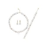 Para İnci Kolye Bileklik Küpe Üçlü Set (Rose)