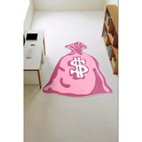 Para Kesesi Lazer Kesim Dijital Baskı Kaymaz Taban Halı H1021 Renkli 120 X 120