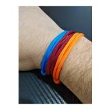 Paracord 3lü Bordo - Mavi Kalın Ip Bileklik 4mm Paraşüt Ipi Bordo - Mavi - Turuncu Tek Ebat