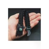 Paracord Survival Ateş Başlatıcı Magnezyum Çubuğu Bıçak Pusula Ikaz Düdüklü Bileklik