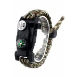 Paracord Survival Bileklik - Pusulalı, Fenerli ve Düdüklü Hayatta Kalma Bilekliği Kahverengi