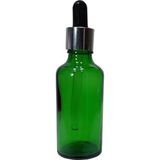 Paradise 2 Adet Yeşil Cam Şişe 50 ml Cam Damlalıklı Gümüş Renk
