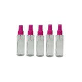 Paradise 5 Adet Sert Plastik 100Ml Boş Sprey Kolonya Dezenfektan Şişesi Pembe
