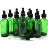 Paradise Cam Damlalıklı Yeşil Cam Şişe 30 ml x 12 Adet