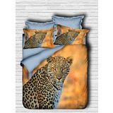 paradise RANFORCE %100 Pamuk 3D Baskılı Leopar Temalı Hayvan Yatak Takımı, Tam/Queen Boy Yorgan/Nevresim Takımı, Düz Çarşaf ve Yorgan Dahil (5 Parça)