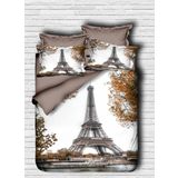 paradise RANFORCE %100 Pamuk 3D Baskılı Sonbahar ve Eyfel Temalı Paris Nevresim Takımı, Tam/Queen Boy Yorgan/Nevresim Takımı, (3)