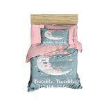 paradise RANFORCE % 100 Pamuk Bebek Yatak Ay Temalı Kreş Bebek Yatak Seti, Yeni Yürümeye Başlayan Çocuklar Beşik Nevresim Takımı, Kız Bebek, Yorgan ile Nevresim Takımı, 5 Parça