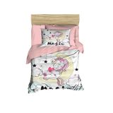 paradise RANFORCE % 100 Pamuk Bebek Yatak Unicorn Temalı Bebek Yatak Seti, Yeni Yürümeye Başlayan Çocuklar Kız Bebek Beşik Nevresim Takımı, Yorgan ile Nevresim Takımı, 5 Parça