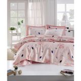 paradise RANFORCE Çiçekli Yatak %100 Pamuk Yatak Örtüsü (Pike) Takımı, Tam/Çift Kişilik, Pembe, (4 Adet)