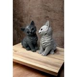 Paradise Work 2 Adet Biblo Kedi Dekoratif Aksesuar 14X10X10 - Gri