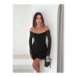 Paraf style Dantel detaylı kısa şık gece elbisesi