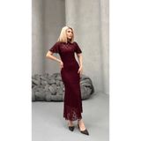 Paraf style dantel uzun abiye elbise