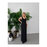Paraf style Kadın Uzun Basic Maxi Elbise Kolsuz