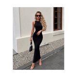 Paraf style Kolsuz Basic Maxi Boy Elbise
