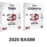Paraf Yayınları 3D TYT TARİH + COĞRAFYA VİDEO DESTEKİ DEFTER SET 2 KİTAP 2026 TYT