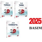 Paraf Yayınları 3D YAYINLARI TYT TÜRKÇE + TARİH + COĞRAFYA SORU BANKALARI SET 2025 BASIM