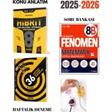 paraf yayınları 3'Lü 8.Sınıf Ünlüler Karma Matematik Set ( Hibrit +Haftalık Deneme +Fenomen 8B Mat) Fiş Tutuculu