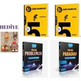 paraf yayınları 5.Sınıf Türk-Mat Soru Bankaları + Strateji 5.Sınıf Gün Gün Paragraf Ve Problem Set Çanta Süsü Hediye