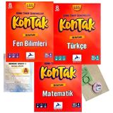 Paraf Yayınları 8. Sınıf Kontak Fen Bilimleri Denemeleri - Türkçe Denemeleri - Matematik Denemeleri 3'lü Set + Deneme - Açacaklı Anahtarlık
