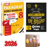 Paraf Yayınları ARI YAYINCILIK 8.SINIF PARAGRAF SORU BANKASI + ANKARA 8.SINIF GÜÇLENDİREN DİLBİLGİSİ SET AYICIK FİŞ TUTUCU HEDİYE