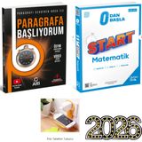 Paraf Yayınları Arı YKS TYT Paragrafa Başlıyorum Soru Bankası Çözümlü - Hamza Kaya + Üçdörtbeş Yayın Start Matematik 0' dan başla Set 2026