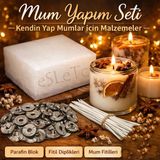 Parafin Mum Seti 1 Kg Parafin 20 Adet 25 Cm Mumlanmış Fitil 50 Adet Çıtçıt Parafin Soya