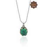 Paraiba Taşlı El işçiliği Otantik Gümüş Kadın Kolye 201024710
