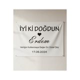Parakini 80x120 cm Kişiye Özel Doğum Günü Happy Birthday Duvar Örtüsü Duvar Yazısı Vinil Branda