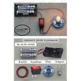 Paralel Basit Elektrik Devresi 1 Paket Deney Seti Eğitici Elektrik Devresi Duy Ampul Anahtar Pil Yatağı