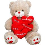 paraply 01015 Aşk Mesajlı Peluş Ayı 45CM Kız Erkek Çocuk Oyuncak Eğitici Oyuncaklar - Çok Renkli