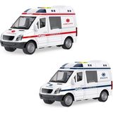 paraply 1:16 Sürtmeli Sesli Işıklı Ambulans ve Polis Arabası Kız Erkek Çocuk Oyuncak Eğitici Oyuncaklar - Çok Renkli