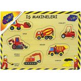 paraply 194/195-ONY Ahşap Tutmalı Iş Makinaları Kız Erkek Çocuk Oyuncak Eğitici Oyuncaklar - Çok Renkli