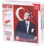 paraply 20728 Atatürk ve Türk Bayrağı 1000 Parça Puzzle -Ks Puzzle Kız Erkek Çocuk Oyuncak Eğitici Oyuncakla - Çok Renkli