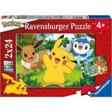 paraply 56682 Pokemon 2X24 Parça Ravensburger Puzzle Kız Erkek Çocuk Oyuncak Eğitici Oyuncaklar - Çok Renkli